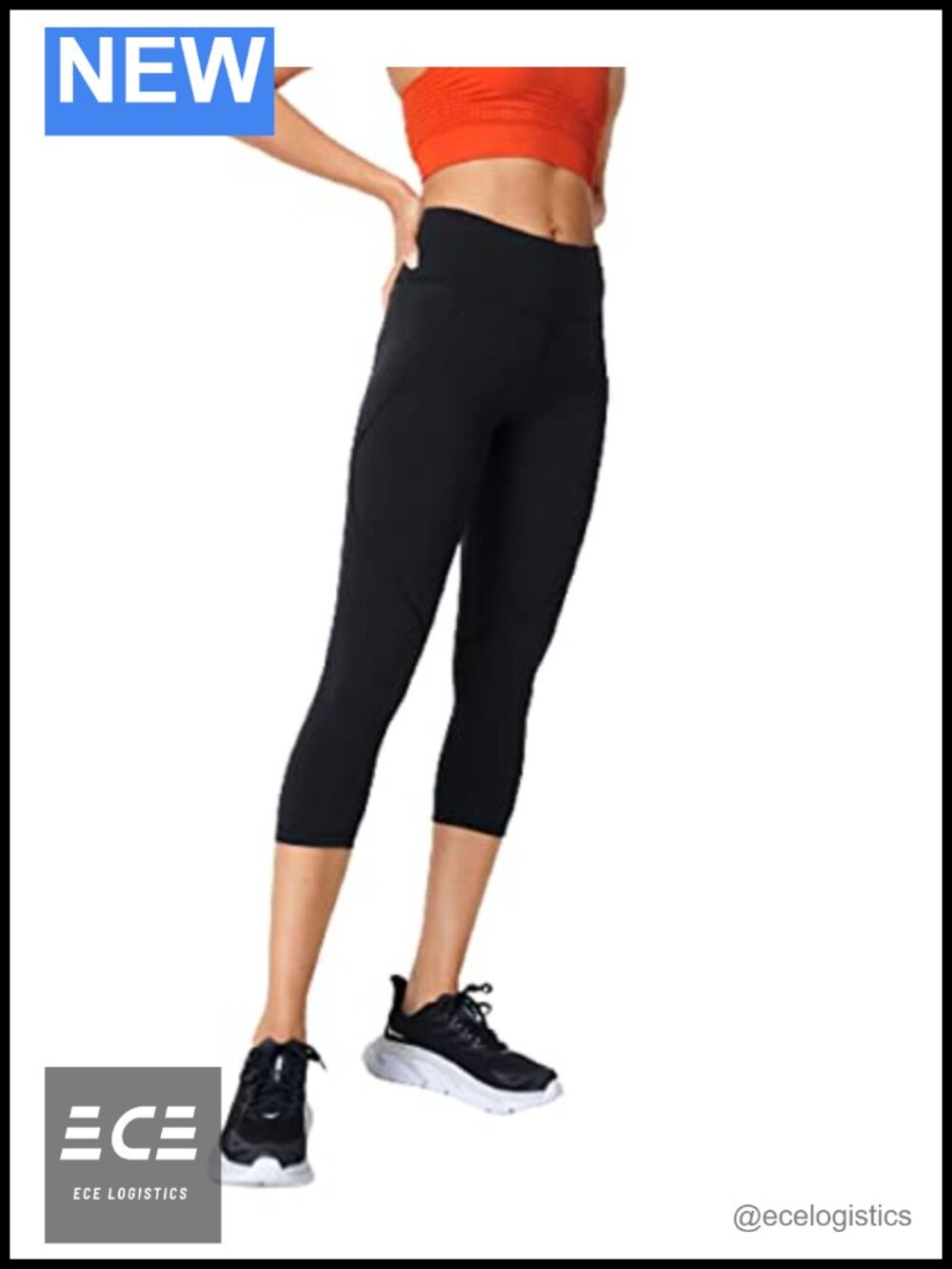 Cropped Workout Leggings Sweat Wicking Gym Yoga Running Athletic Mid Rise